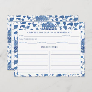 Elégante Carte Motif Chine bleu et blanc Recette