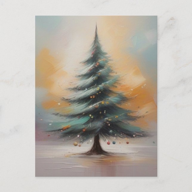 Elégante carte postale Arbre de Noël (Devant)