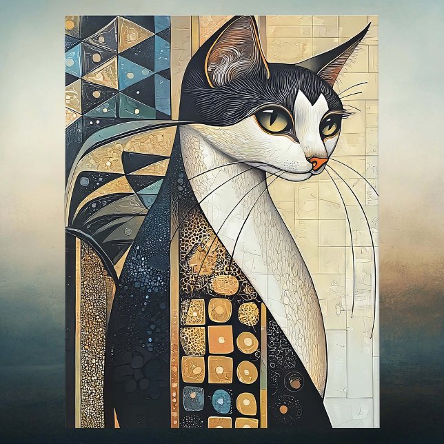 Elégante carte postale de chat (Créateur téléchargé)