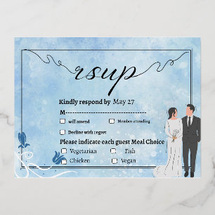 Elégante carte postale de faire-part de mariage fl