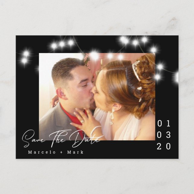 Élégante carte postale de mise à jour de date de l (Devant)