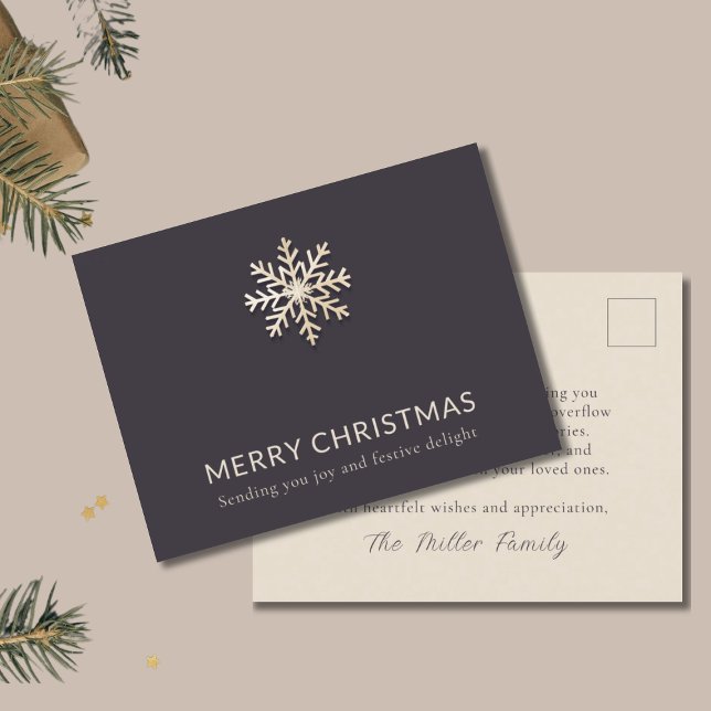 Elégante carte postale de Noël Snowflake (Créateur téléchargé)