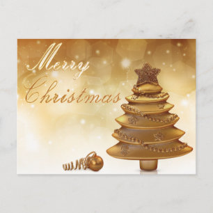 Elégante Carte postale Gold Christmas Tree