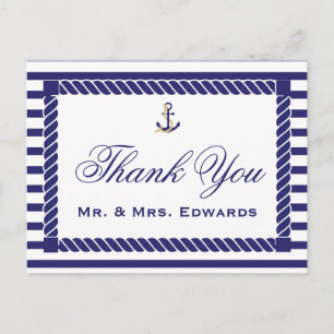 Elégante carte postale Mariage nautique