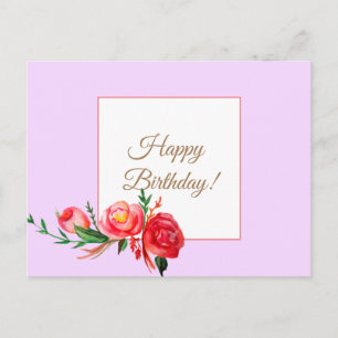 Elégante carte postale personnalisée pour l'annive