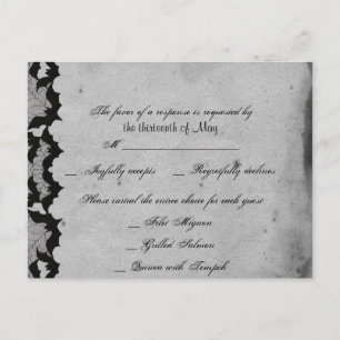 Elégante carte postale RSVP Gothic Bat Lace Posh