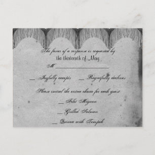 Elégante carte postale RSVP Gothic Lace Posh