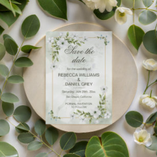 Élégante carte postale "Save the Date" de mariage 