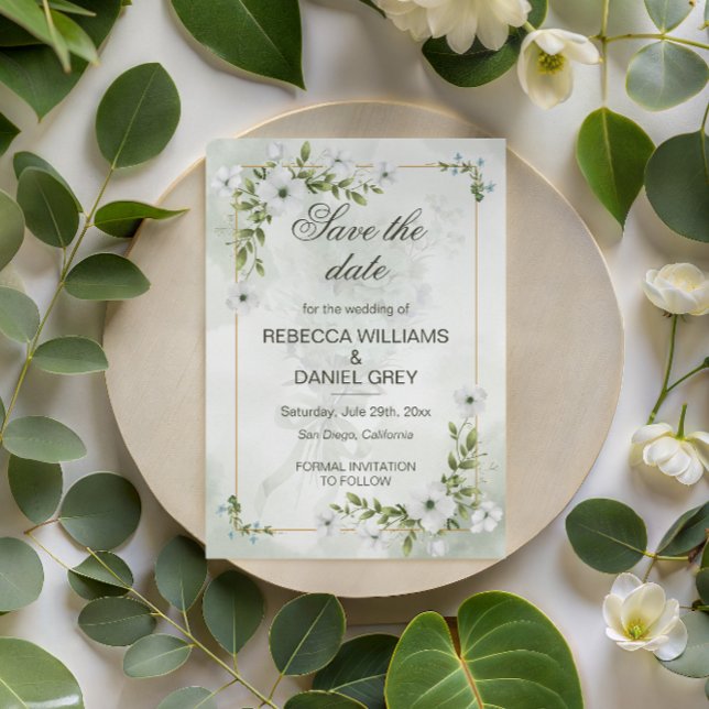 Élégante carte postale "Save the Date" de mariage  (Créateur téléchargé)