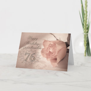 Elégante carte rose 76ème anniversaire pour Grand-