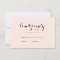 Elégante carte RSVP Blush et Grey Wedding