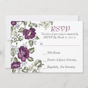 Elégante carte RSVP de jardin romantique floral