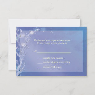 Elégante carte RSVP de mariage bleu Boho