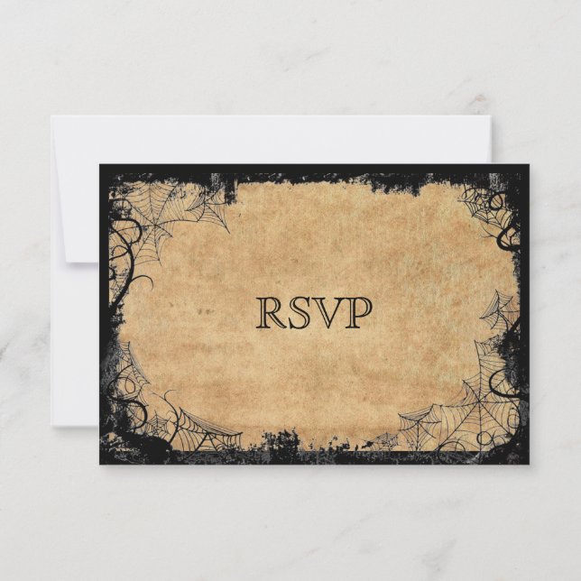 Elégante carte RSVP de mariage d'Halloween (Dos)