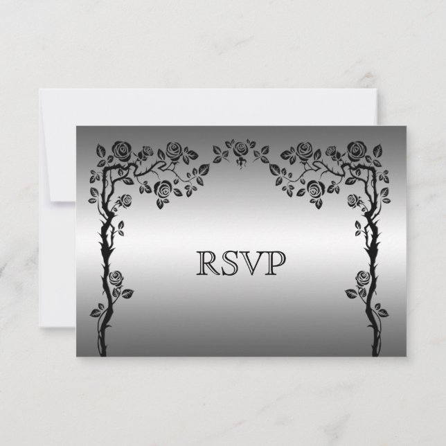 Elégante carte RSVP de mariage d'Halloween (Dos)