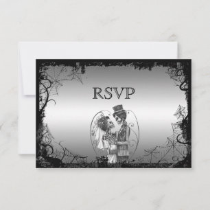 Elégante carte RSVP de mariage d'Halloween