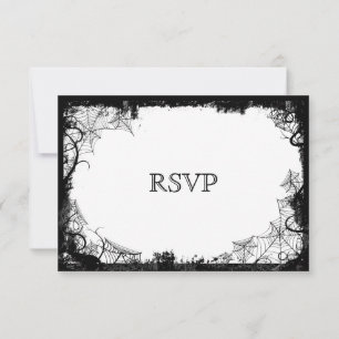 Elégante carte RSVP de mariage d'Halloween
