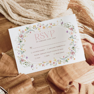 Elégante carte RSVP de mariage du Fleur sauvage de