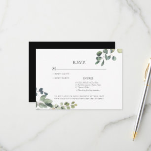 Elégante carte RSVP de mariage Eucalyptus Grace
