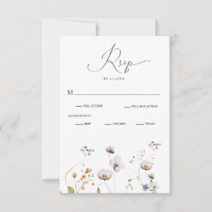 Élégante carte RSVP de mariage Fleur sauvage Calli