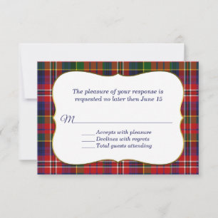 Elégante carte RSVP MacPherson Tartan Plaid