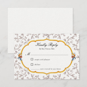 Elégante carte RSVP Mariage Italien
