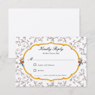 Elégante carte RSVP Mariage Italien
