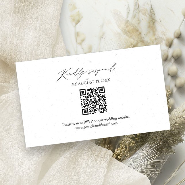 Élégante carte RSVP Mariage QR en ligne minimalist (Créateur téléchargé)