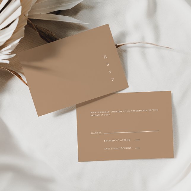 Élégante carte RSVP minimaliste Pale Taupe (Créateur téléchargé)
