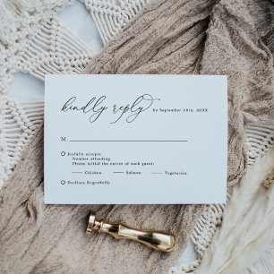 Élégante carte RSVP Noir Blanc Calligraphie Mariag