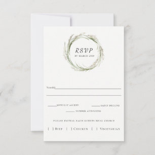 Elégante carte RSVP Pampas Grass Wreath Wedding