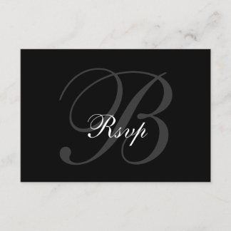 Elégante carte RSVP pour gris noir Mariage