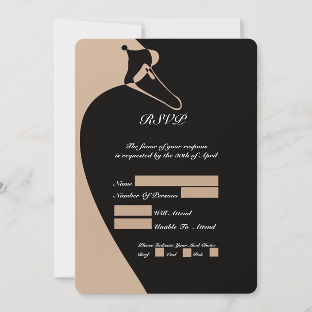 Elégante carte RSVP Swan (Devant)