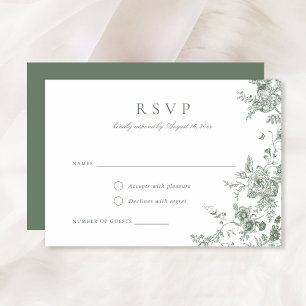 Élégante carte RSVP végétale verte Sage Floral