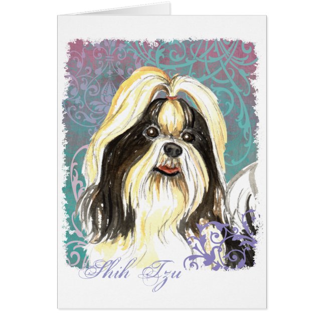 Elégante carte Shih Tzu (Devant)