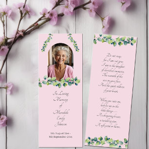 Elégante carte Signet de photos funéraires