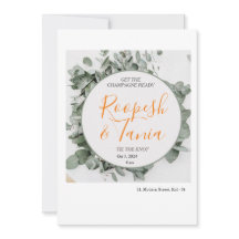 Elégante carte verte et blanche pour Faire-part de