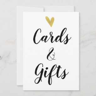 Élégante Cartes de Coeur Or & Cadeaux Signal