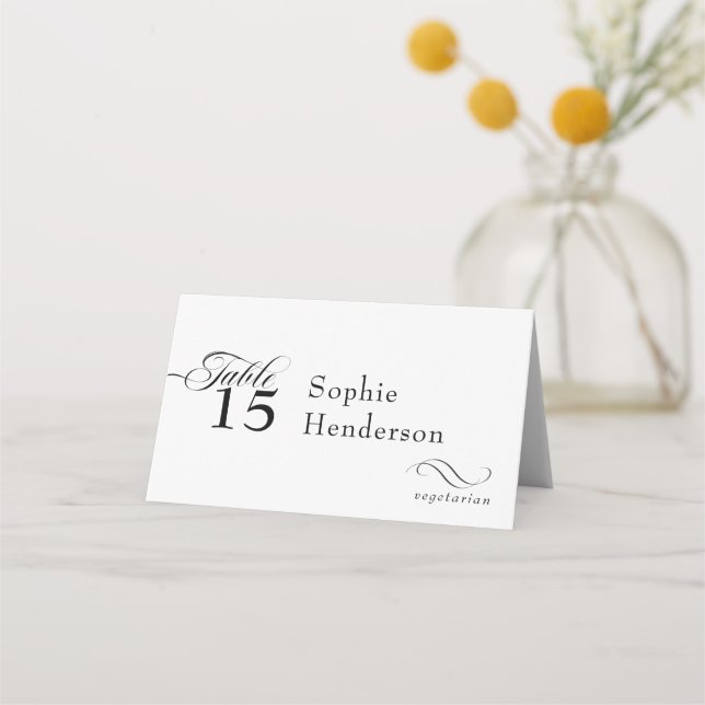 Elégante Cartes De Lieu De Mariage | Choix de repa (Devant)