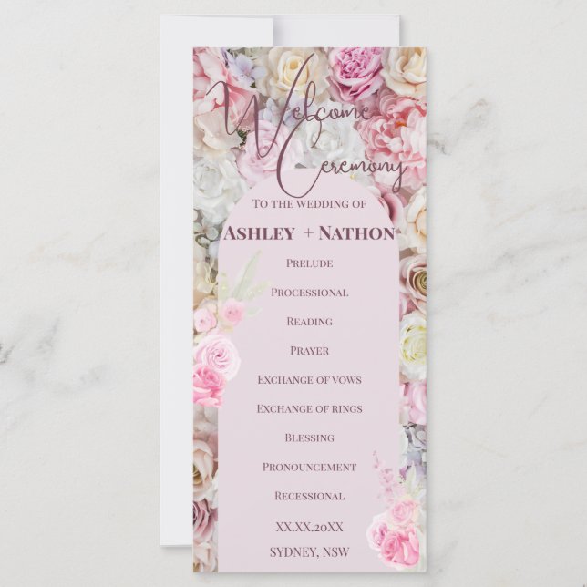 Élégante Cérémonie Mariage d'été de l'arc rose flo (Devant)