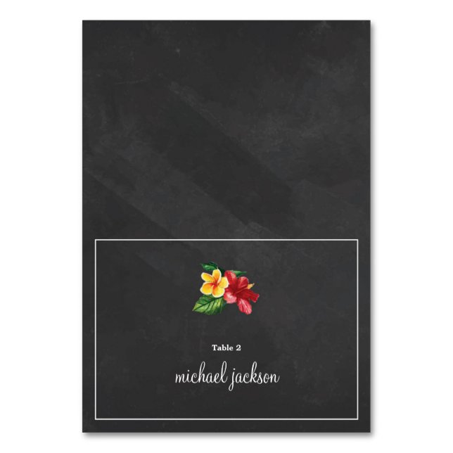 Elégante Chalkboard Floral Mariage Carte Place (Par défaut)