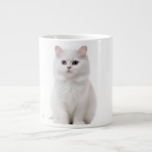 Élégante chatte blanche en céramique Mug