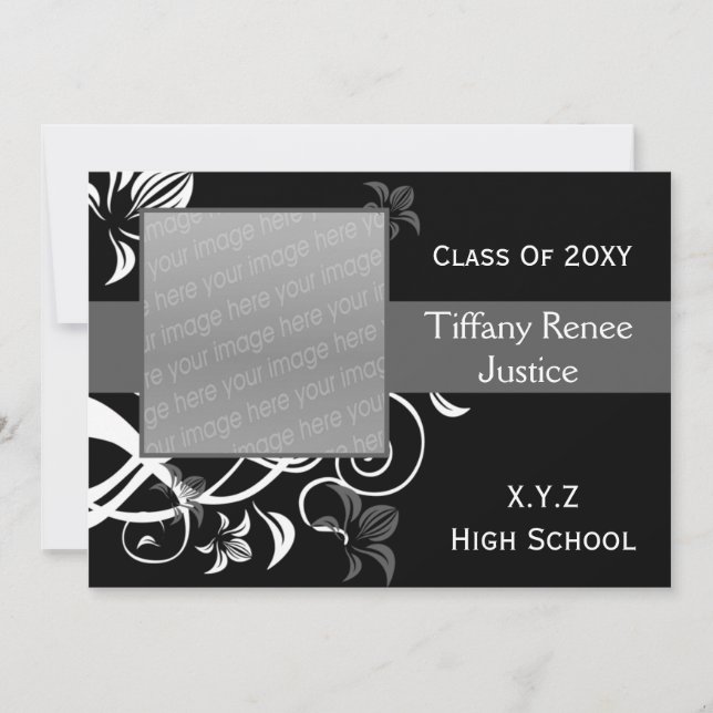 élégante chic Graduation photo Invitation (Devant)