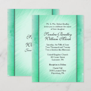 Élégante Classe Green Wedding Invitations