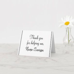 Elégante, classe "Merci pour m'aider" Carte