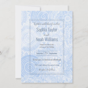 Elégante collection de mandala bleu blanc