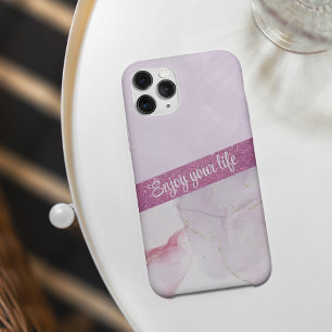 Élégante coque iphone en marbre rose parties scint
