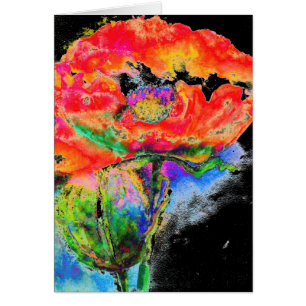 Elégante couleur abstraite rouge florale noir