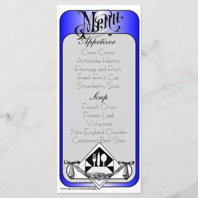 Élégante couleur de la carte de menu 13 (Devant)