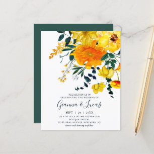 Elégante couleur jaune budget Mariage floral